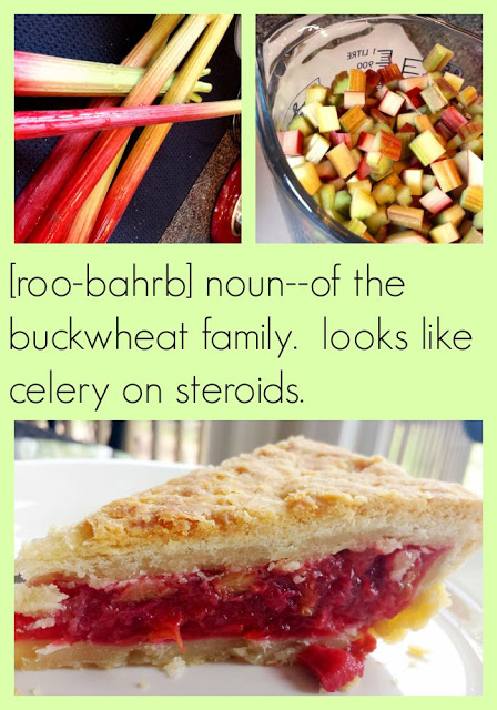 strawberry rhubarb collage