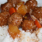 Cranberry Glazed Meatballs and Rice