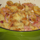Ham, Cheddar and Red Onion Bread Pudding